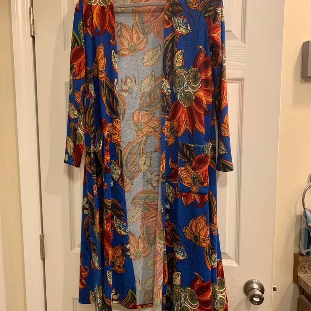 Blue Floral XS Sarah Duster Cardigan